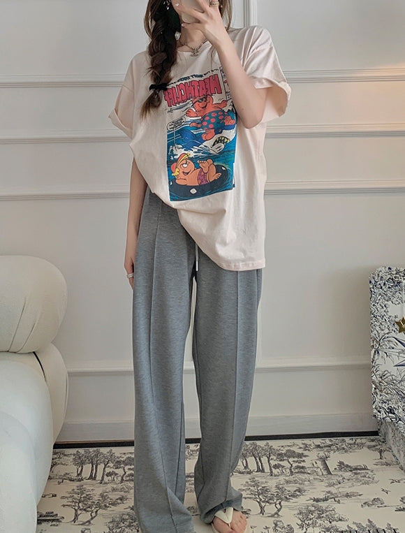 Surf Graphic T-shirt Top (ready stock in beige/ 2 colours)