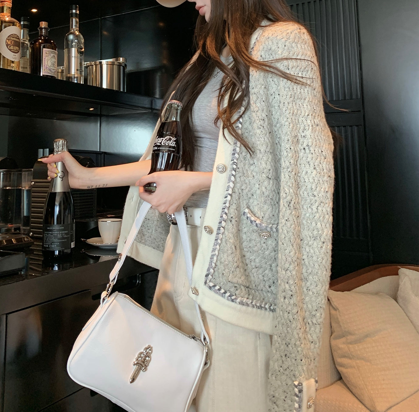 Colorblock wool cardigan (preorder)