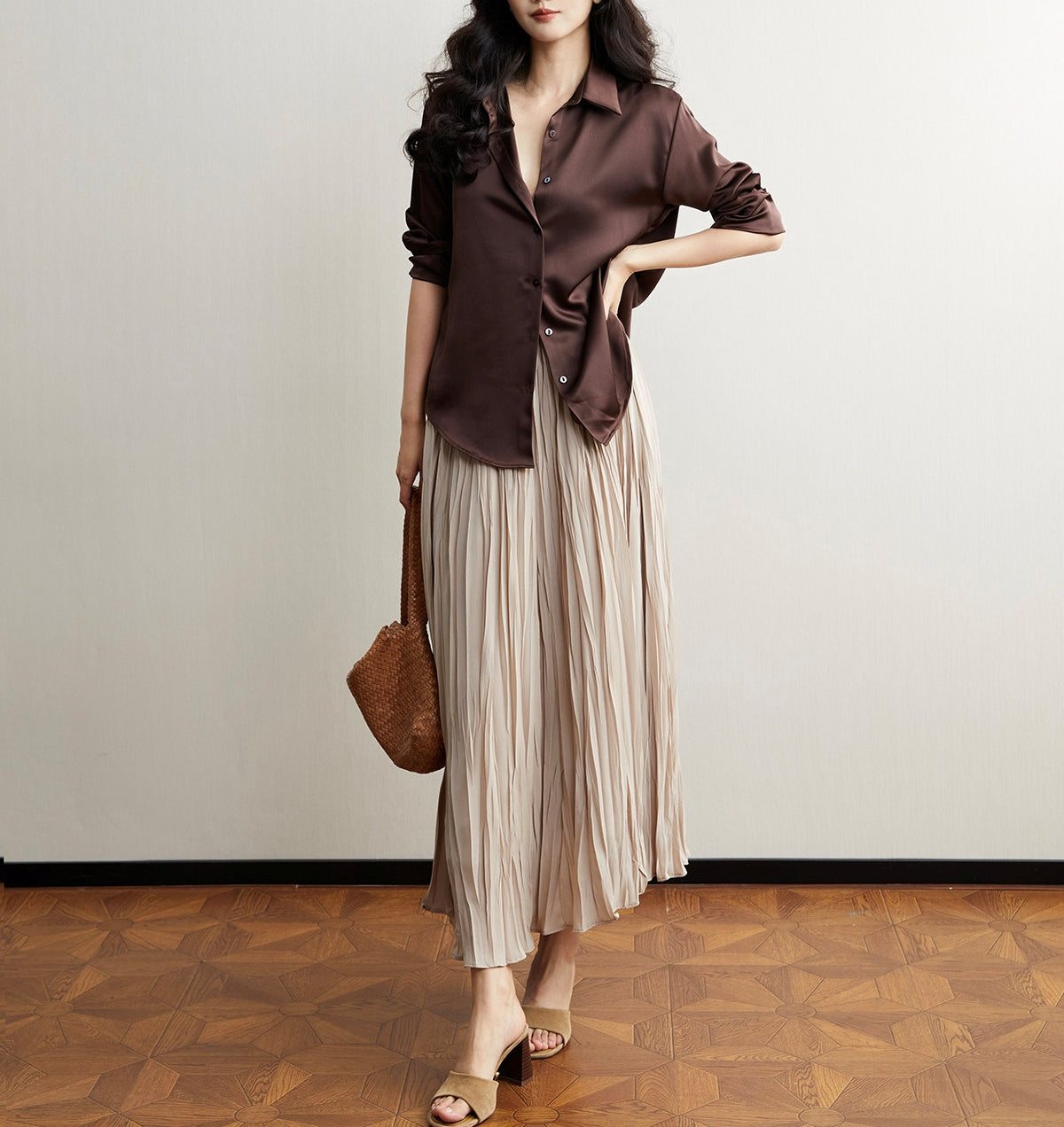 Satin drape shirt (preorder)