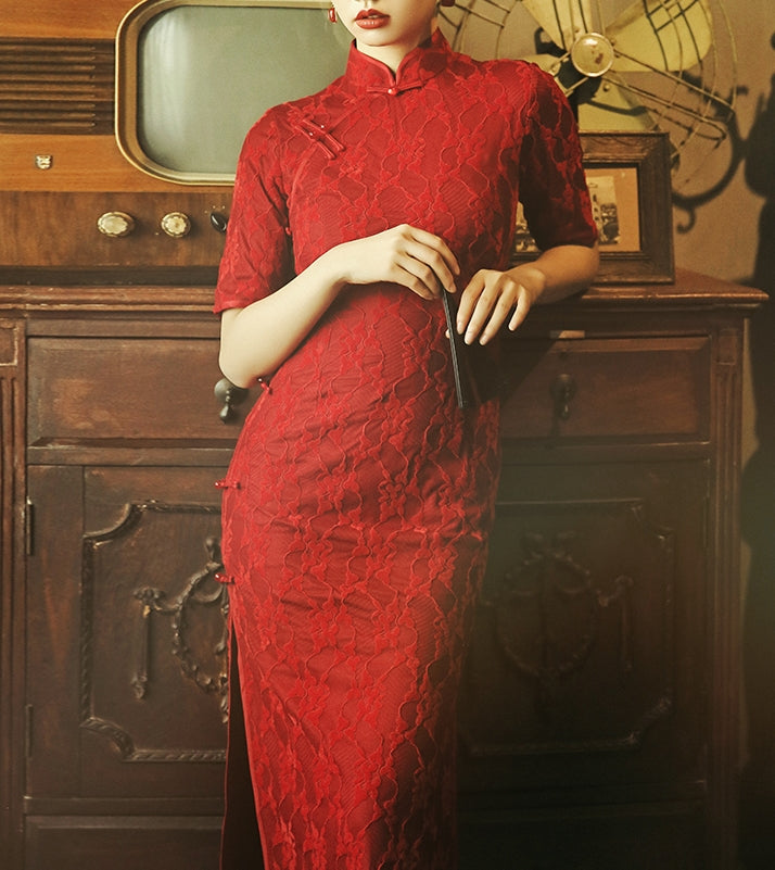 Gionna cheongsam (ready stock in red (XL)/ 2 colours)