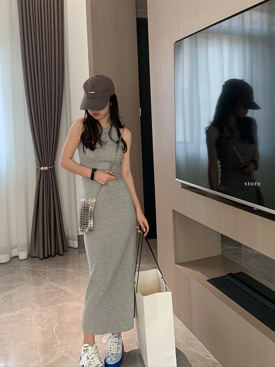 Foe dress (ready stock in light grey (L)/ 3 colours)