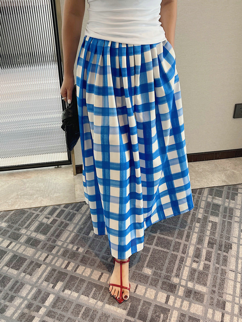 Gingham midi skirt (preorder)