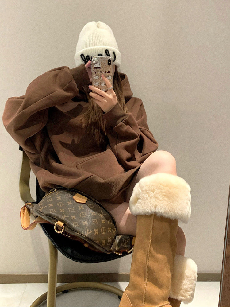 Creme hoodie top (preorder)