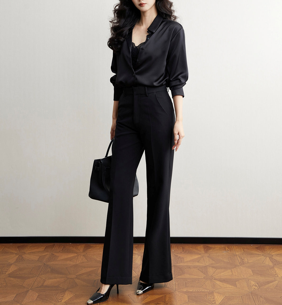 Satin drape shirt (preorder)