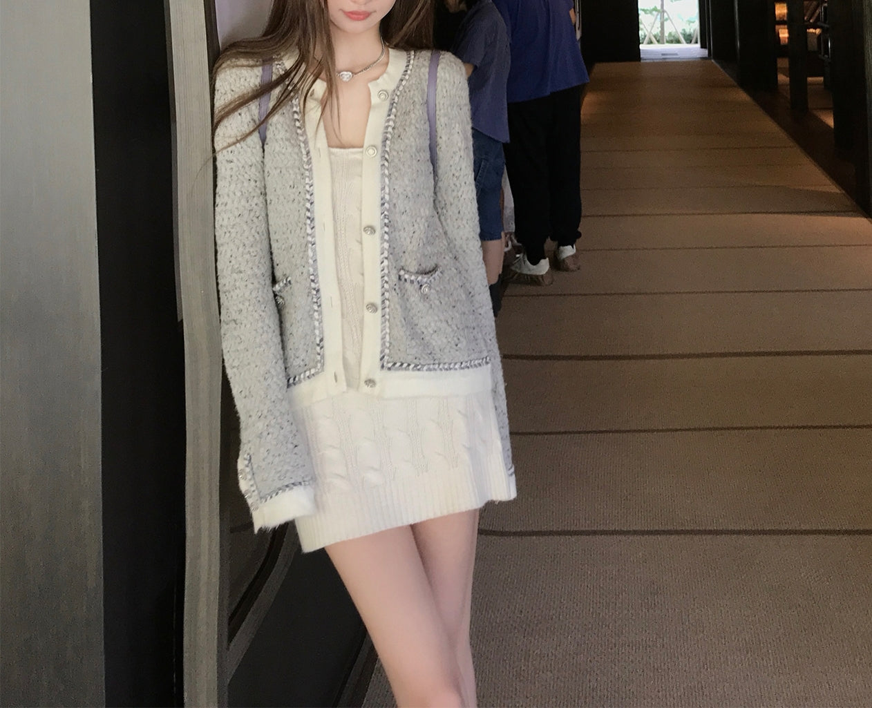 Colorblock wool cardigan (preorder)