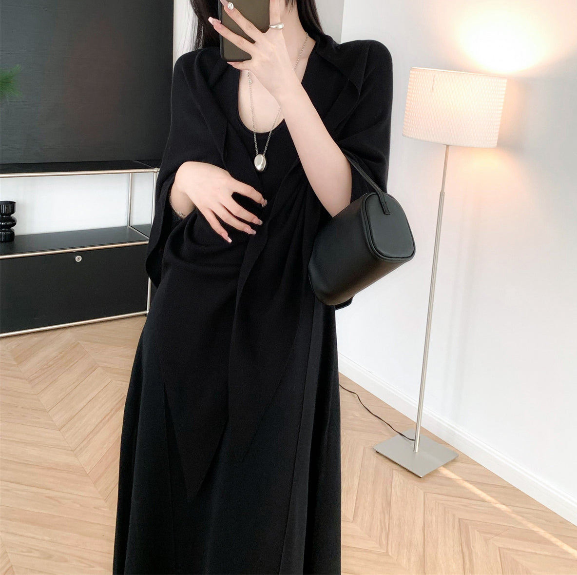 Drape dress and shawl set (preorder/ 3 colours)