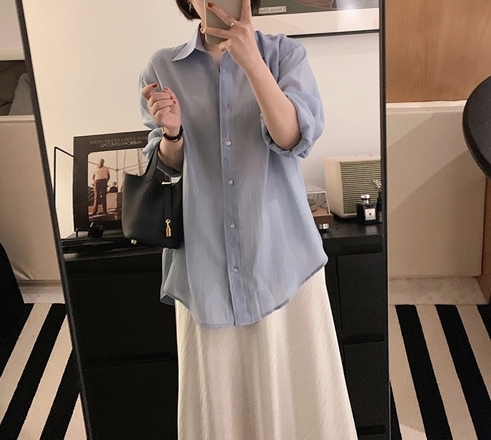 Sheer Tencel Shirt (preorder/ 3 colours)