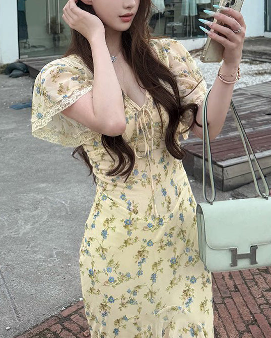 Laurette floral dress (preorder/ 2 colours)