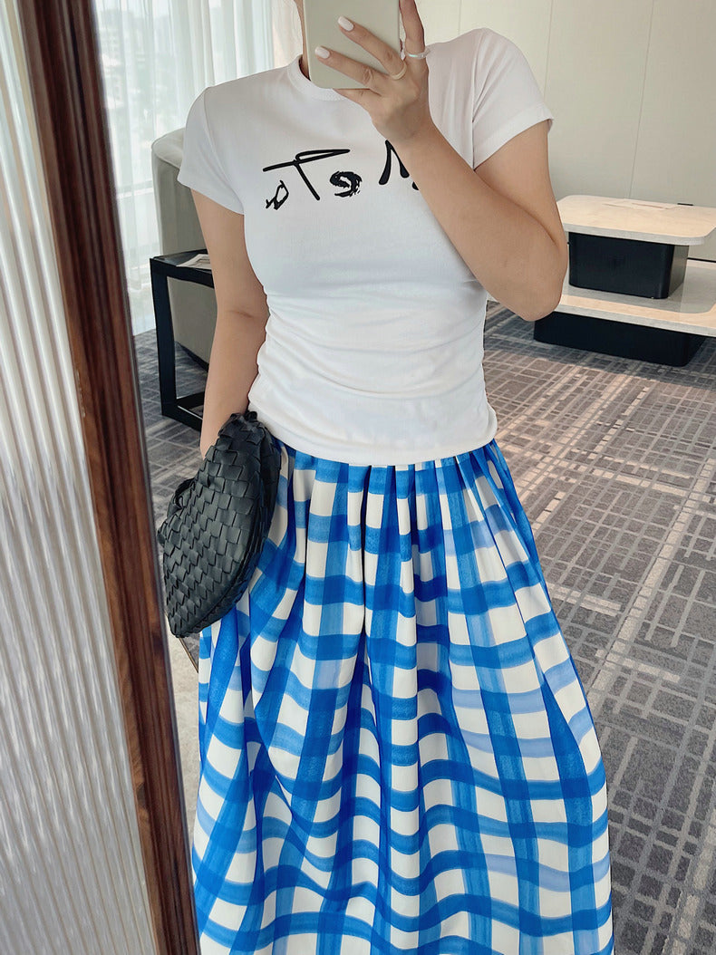 Gingham midi skirt (preorder)
