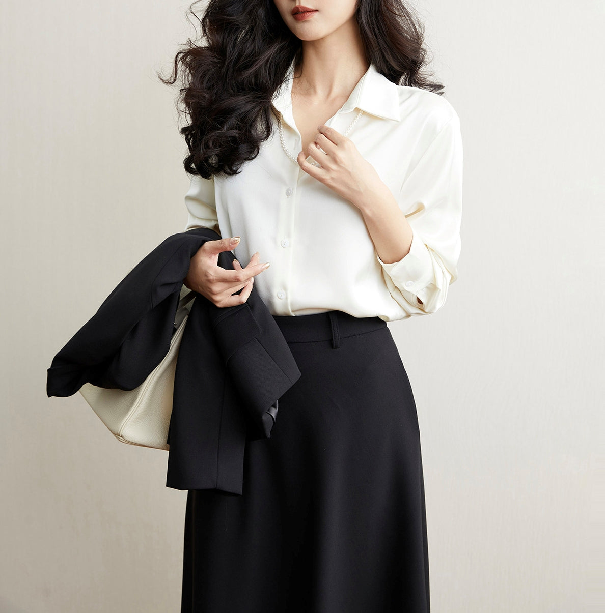 Satin drape shirt (preorder)