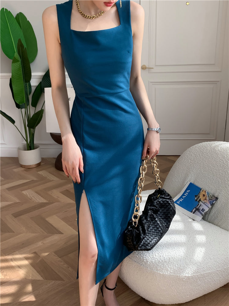 Ally dress (ready stock in peacock and black (S)/ 3 colours)