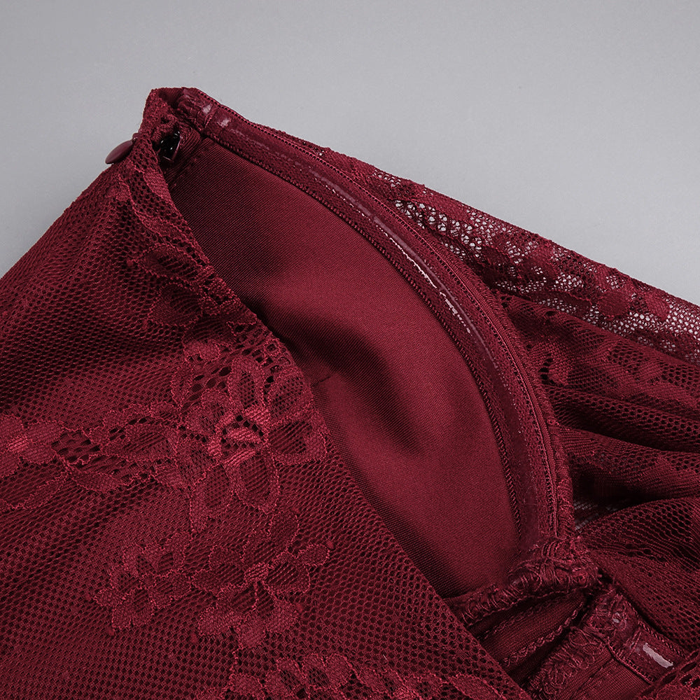 Rosette lace gown (preorder/ 3 colours)