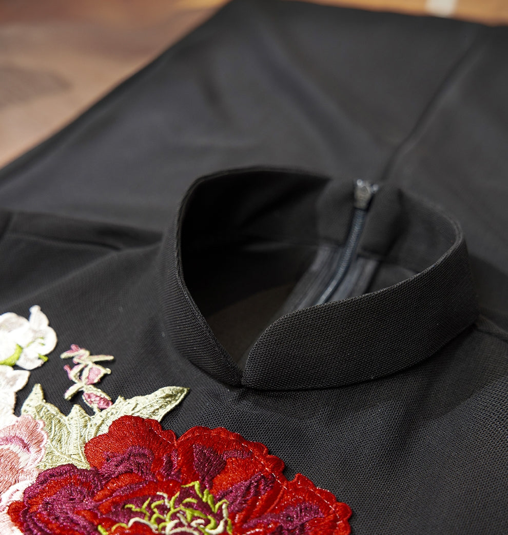 Crimson floral cheongsam (preorder)