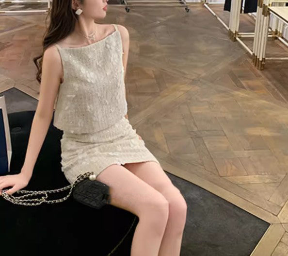 Melody tweed set (ready stock in S)