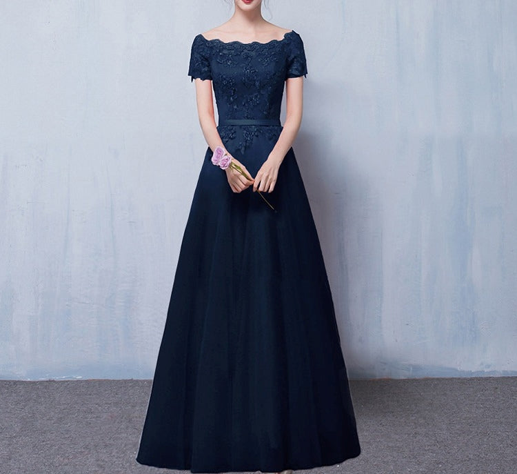 Christine gown (ready stock in navy (XL&3XL/maxi length)