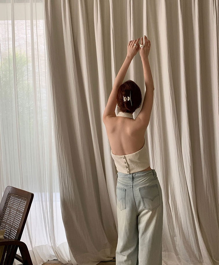 Haut en jean (en stock en blanc ivoire (S))