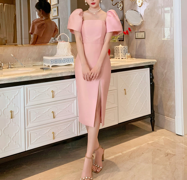 Evangeline dress (ready stock in pink (M)/ 3 colours)