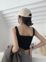 Cropped Tank Top with Built-in Paddings (ready stock in yellow (XL)/ 5 colours)