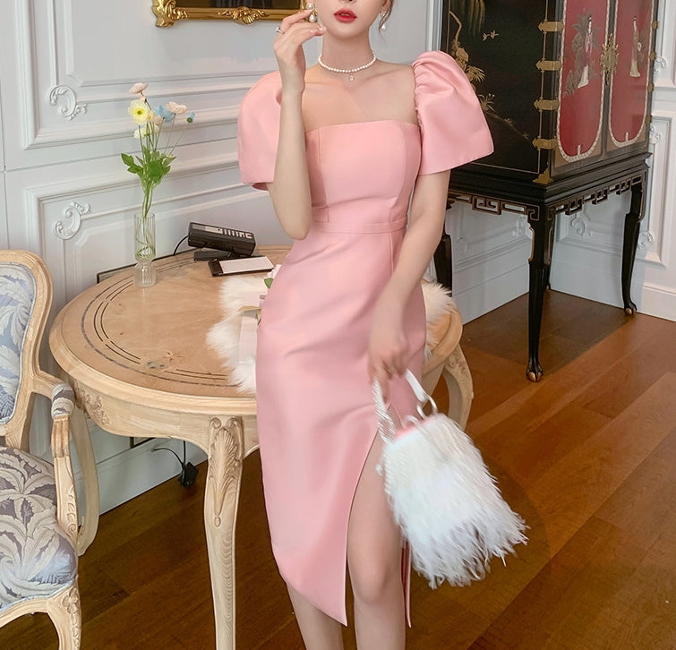 Evangeline dress (ready stock in pink (M)/ 3 colours)