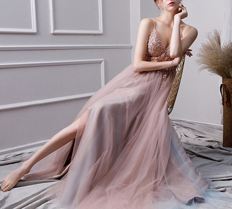 Blush gown (ready stock in XL - fits M)