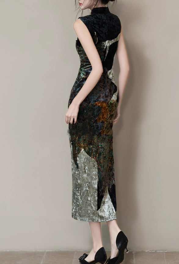 Velour cheongsam (preorder/ 3 colours)