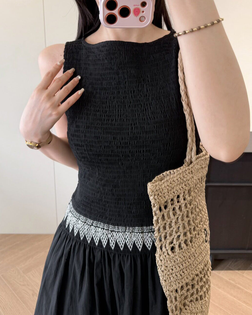 Smocked Geometry Dress (preorder)