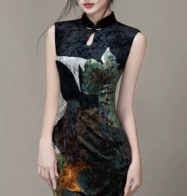 Velour cheongsam (preorder/ 3 colours)