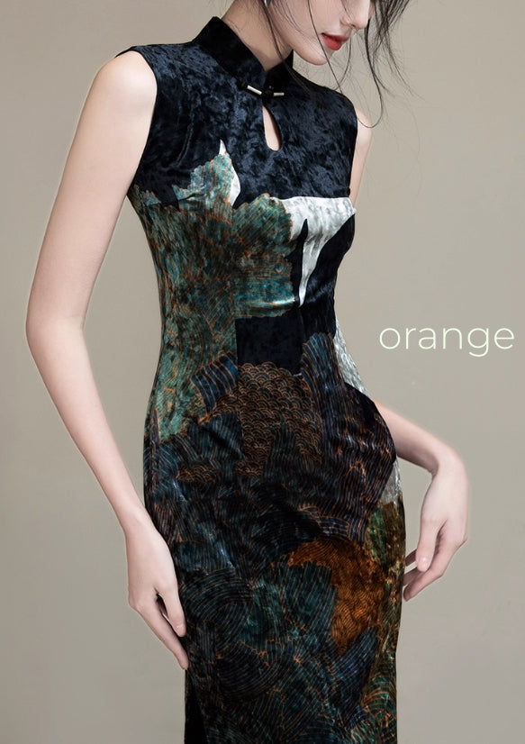 Velour cheongsam (preorder/ 3 colours)