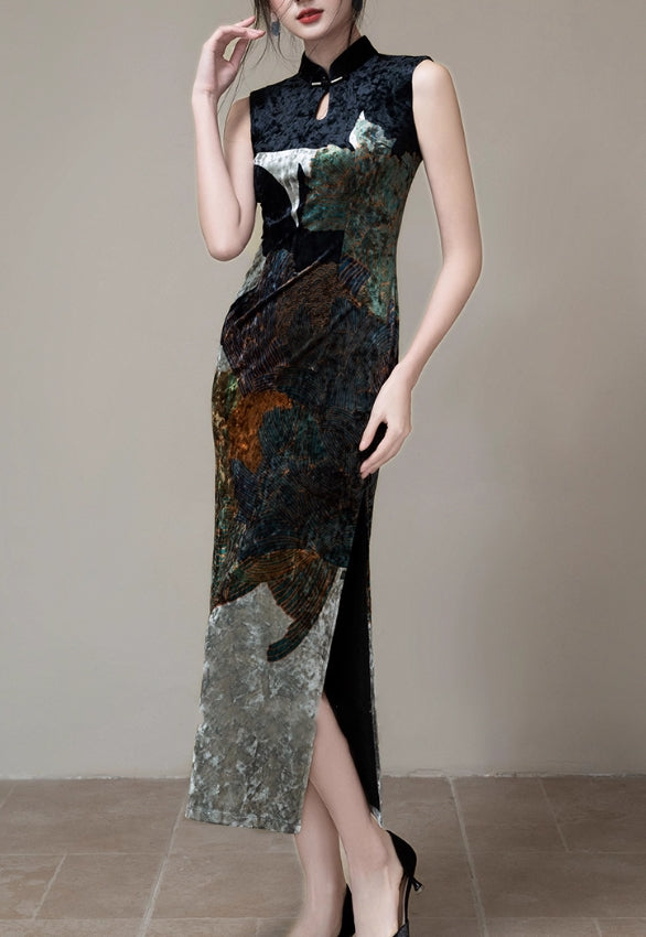 Velour cheongsam (preorder/ 3 colours)