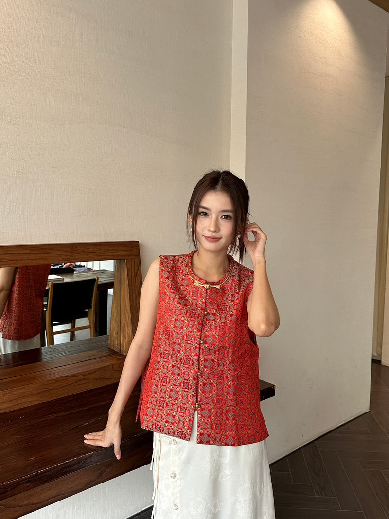 Garnet cheongsam top (preorder)