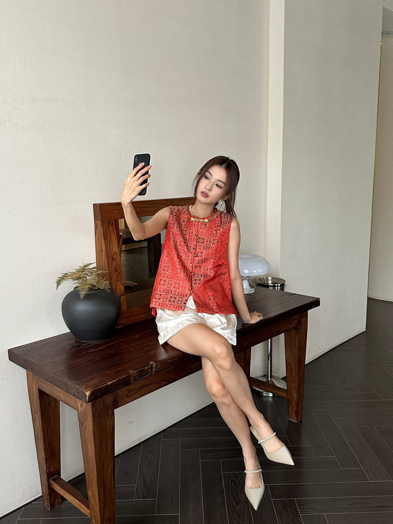 Garnet cheongsam top (preorder)