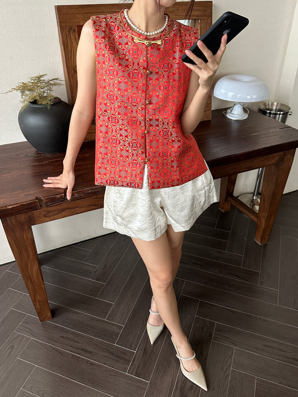 Garnet cheongsam top (preorder)