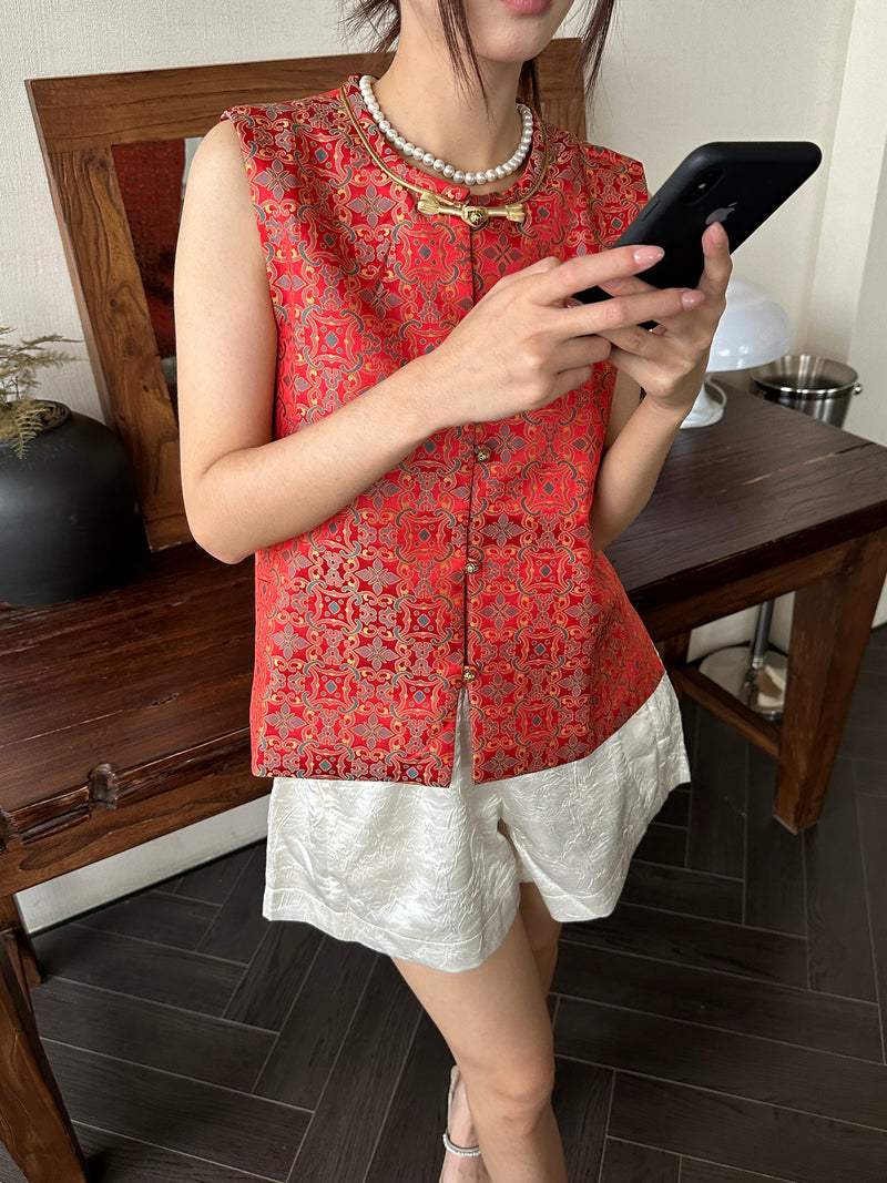 Garnet cheongsam top (preorder)