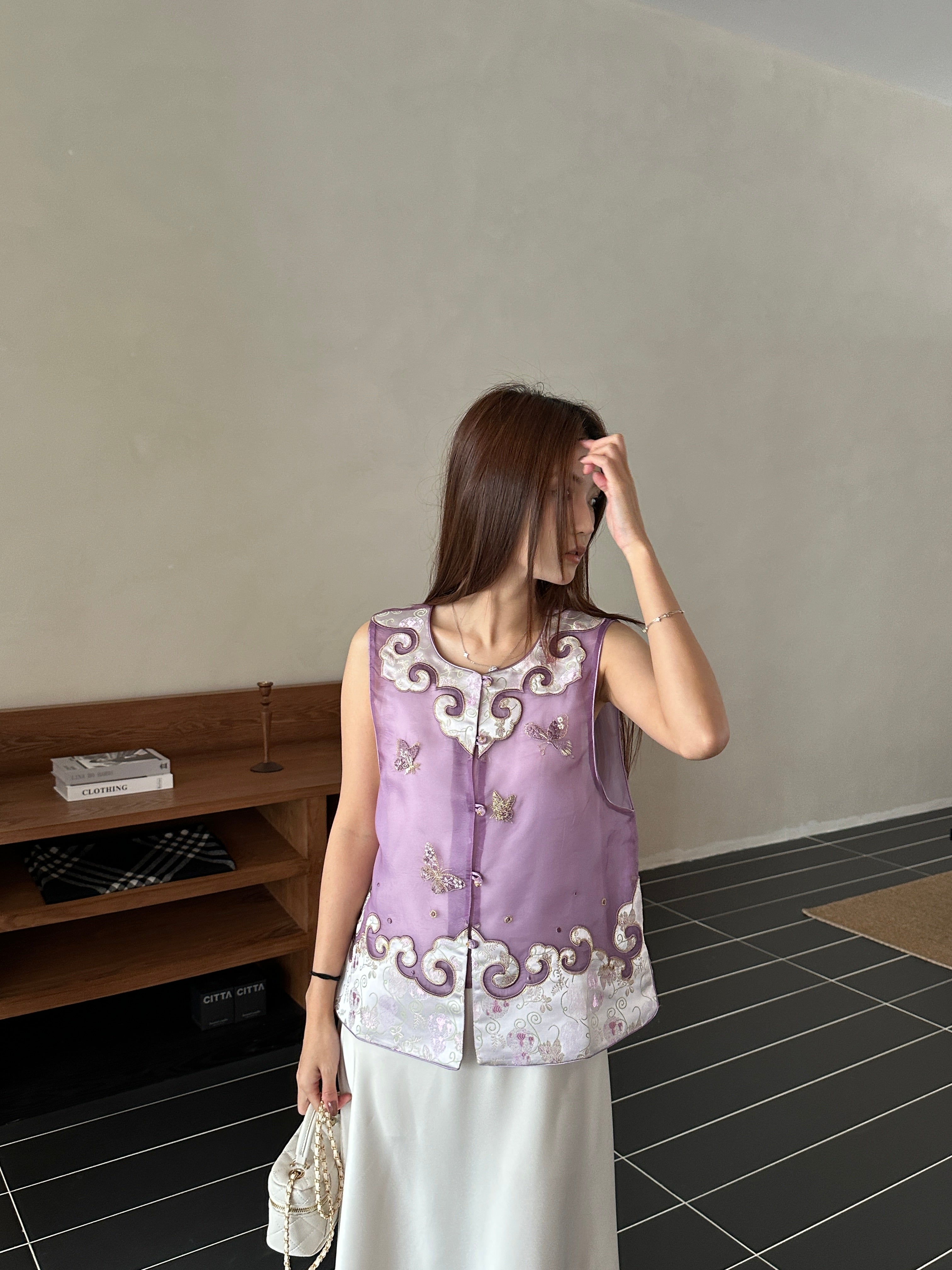 Organza vest top (ready stock in XL)