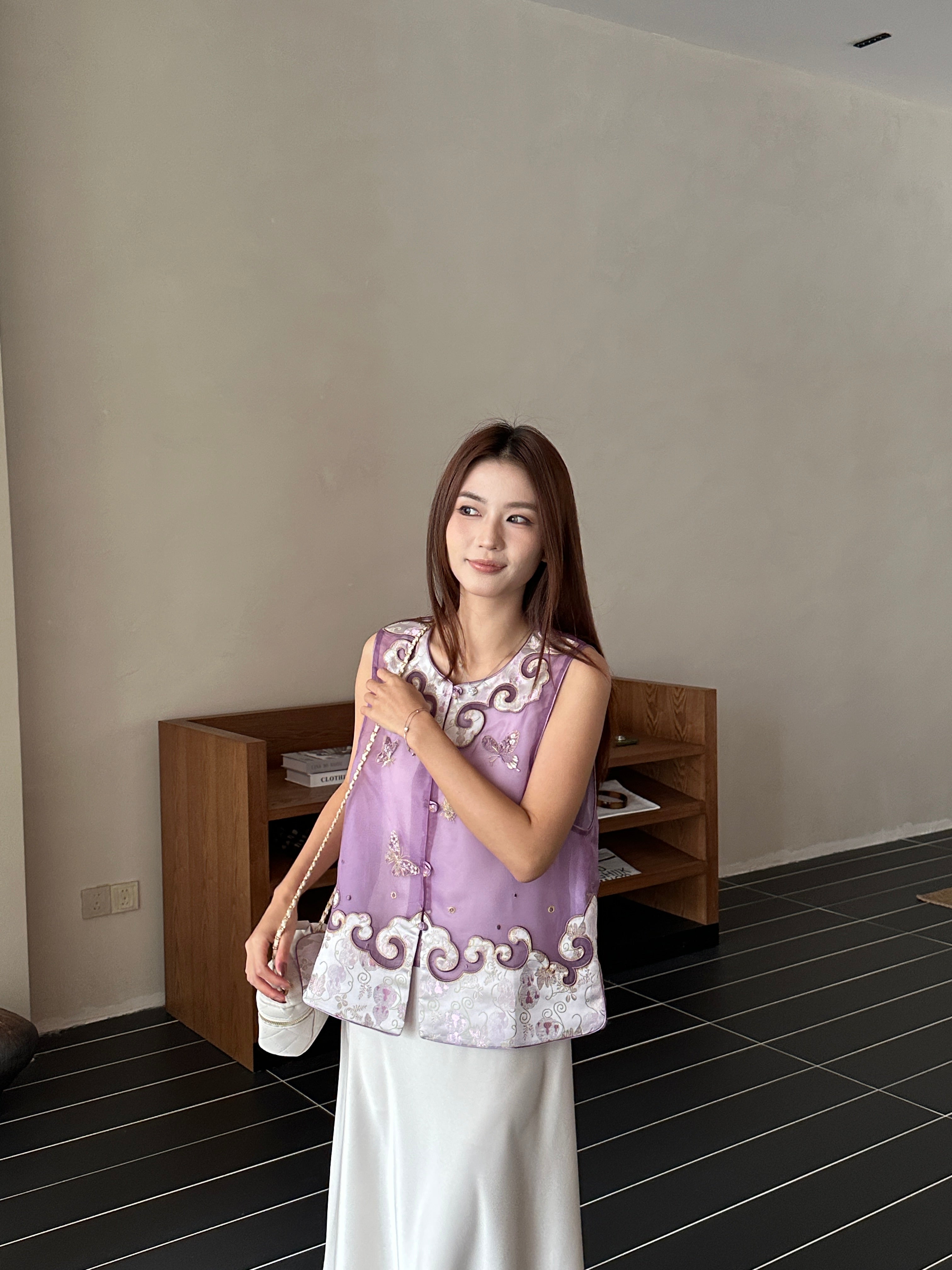 Organza vest top (ready stock in XL)