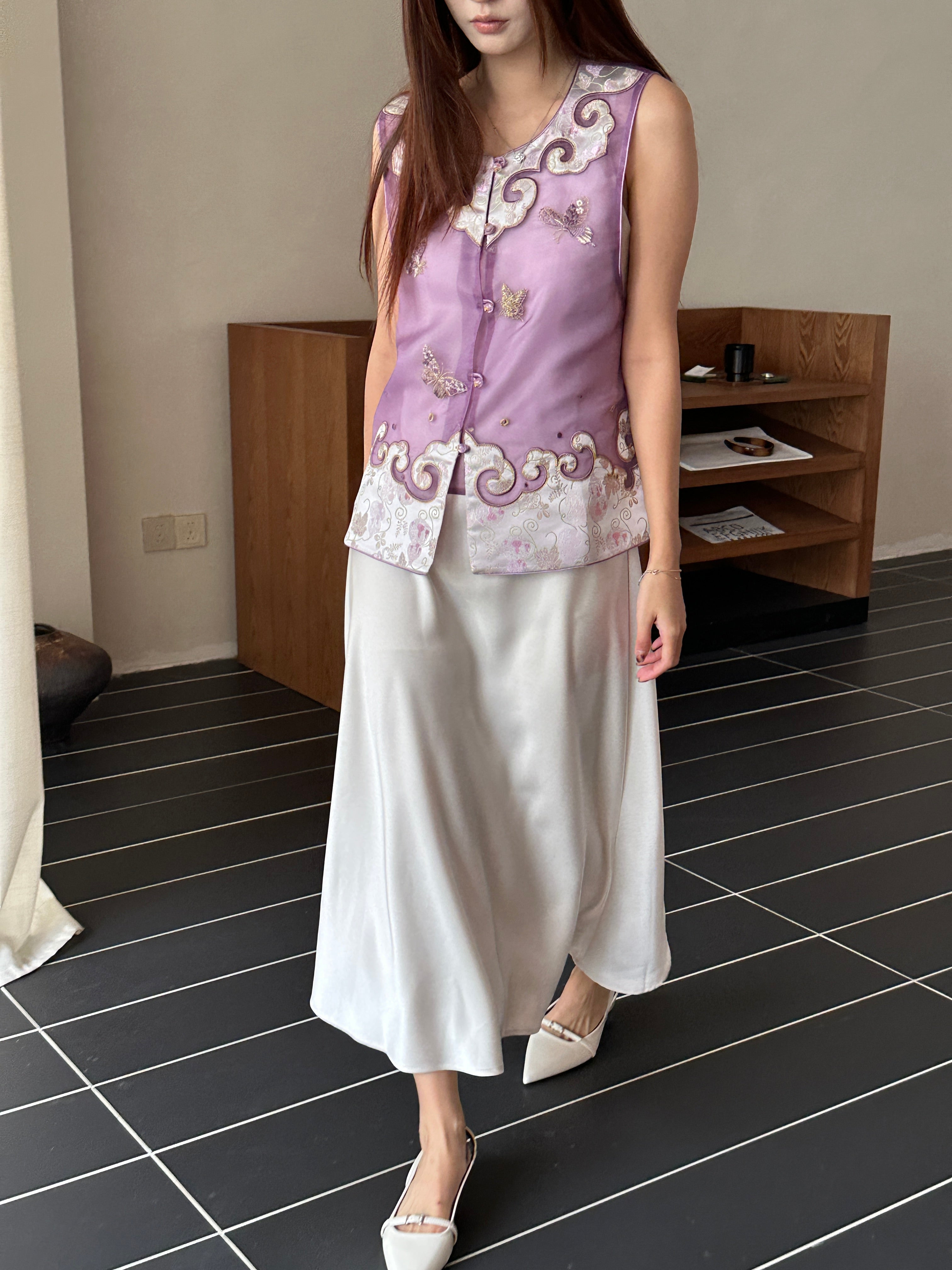 Organza vest top (ready stock in XL)