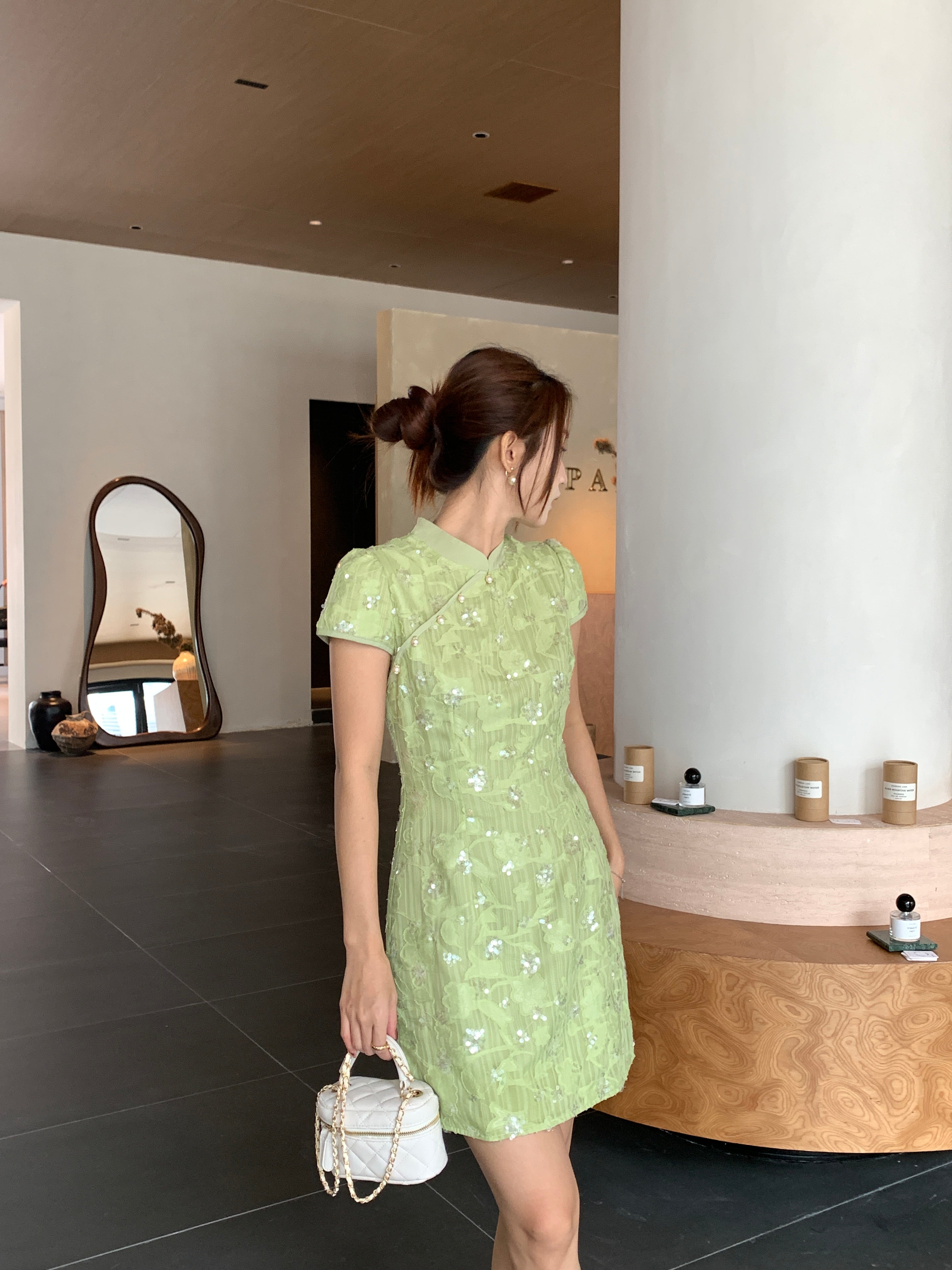 Banano cheongsam (ready stock in S/ 2 colours)