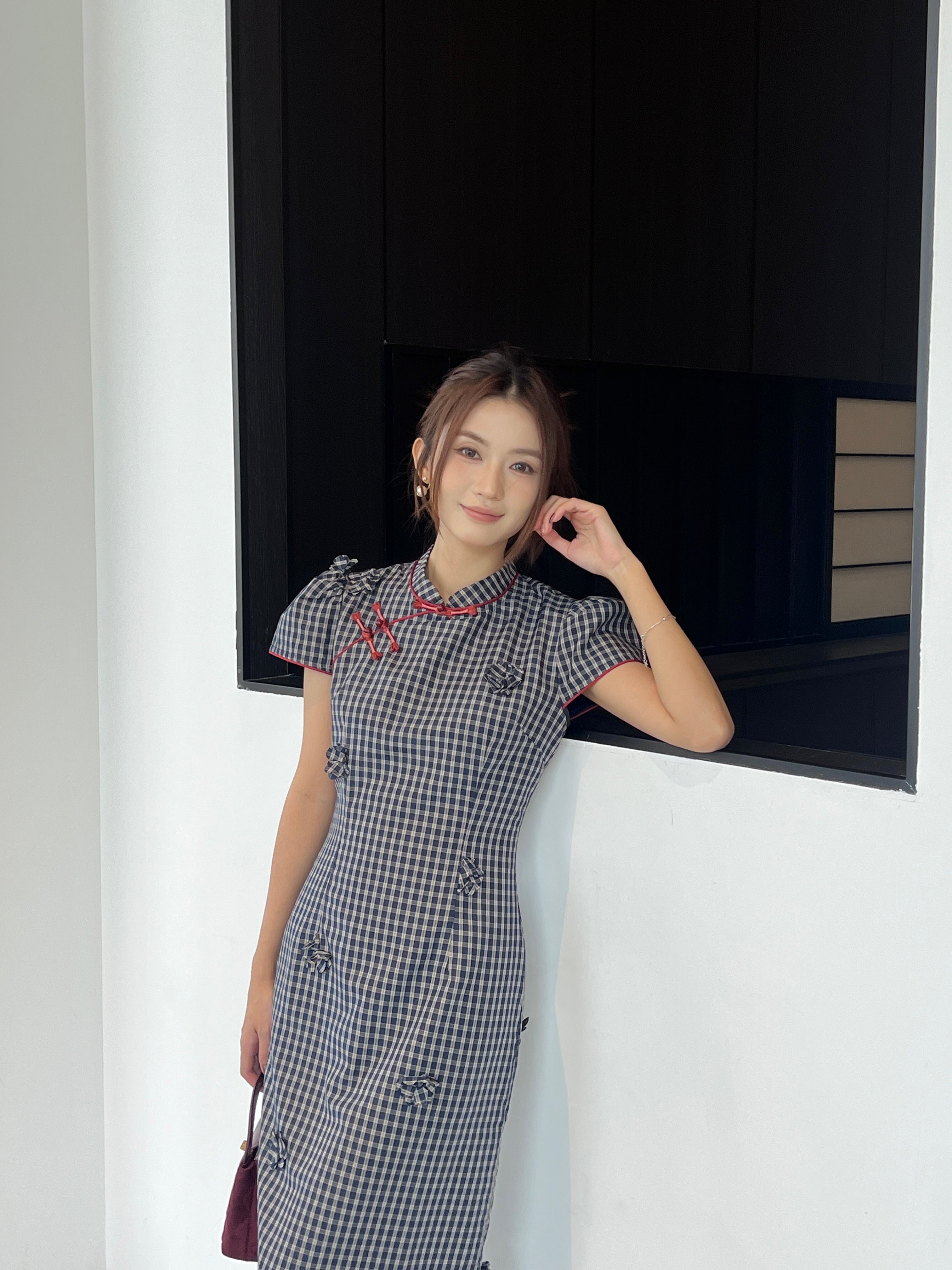 Raspberry cheongsam (ready stock in S)