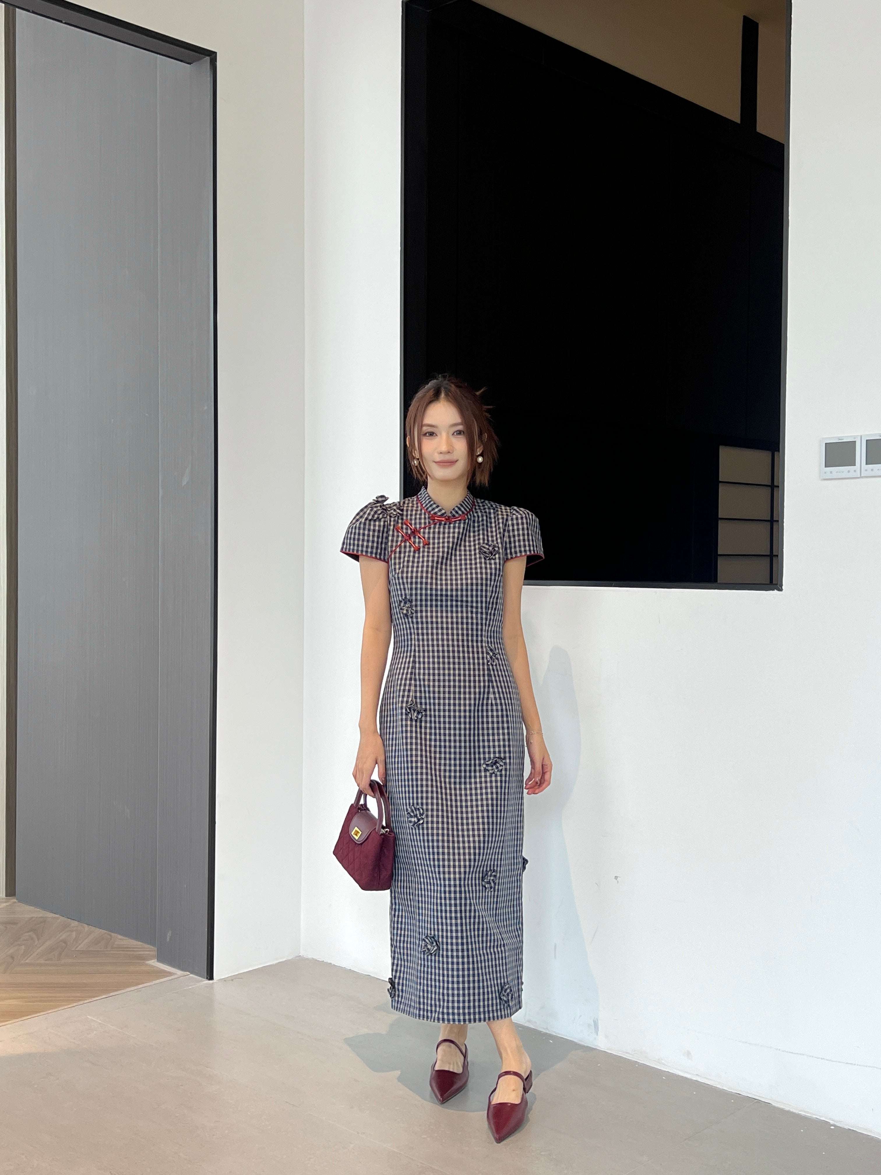 Raspberry cheongsam (ready stock in S)