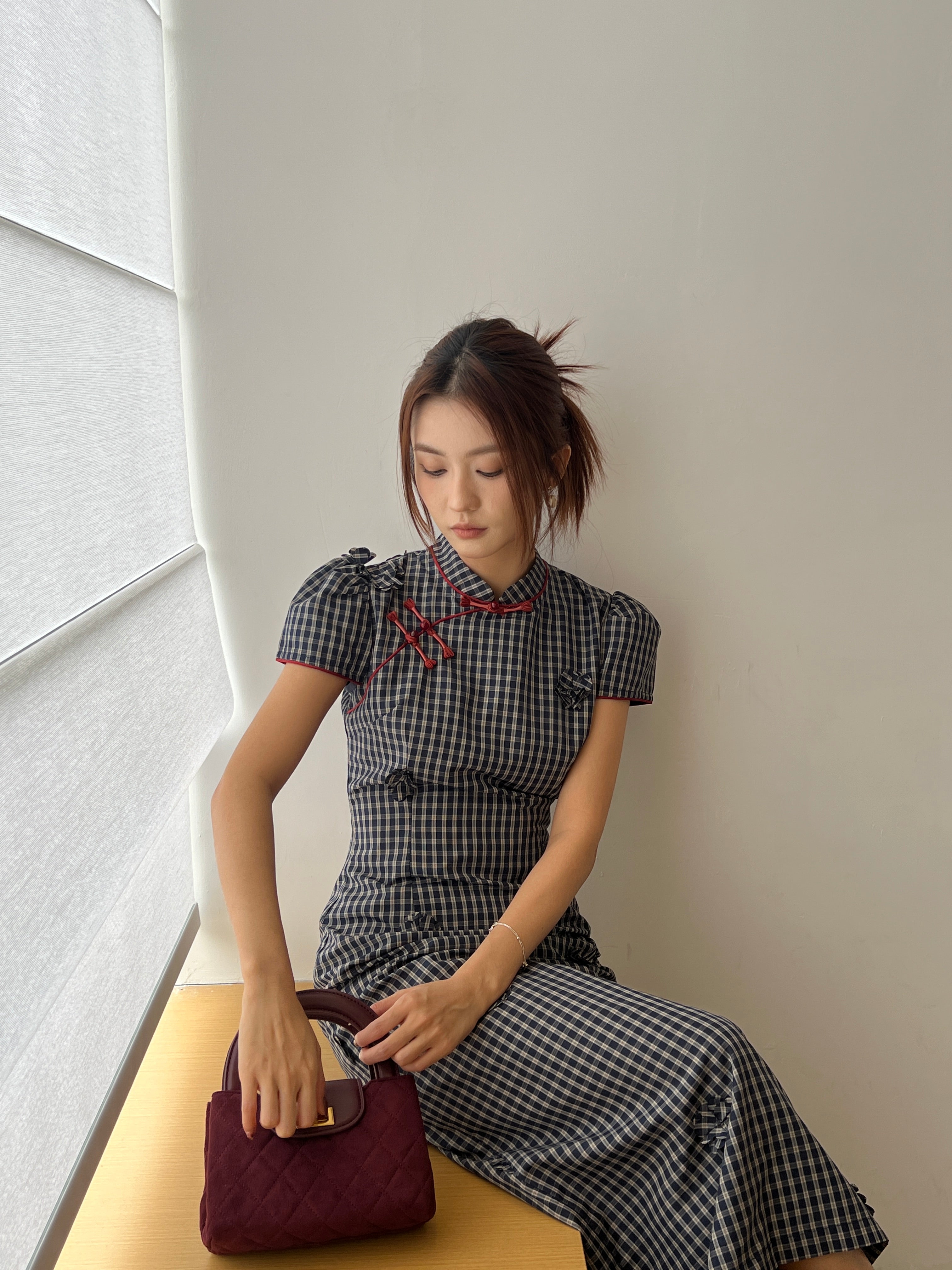 Raspberry cheongsam (ready stock in S)