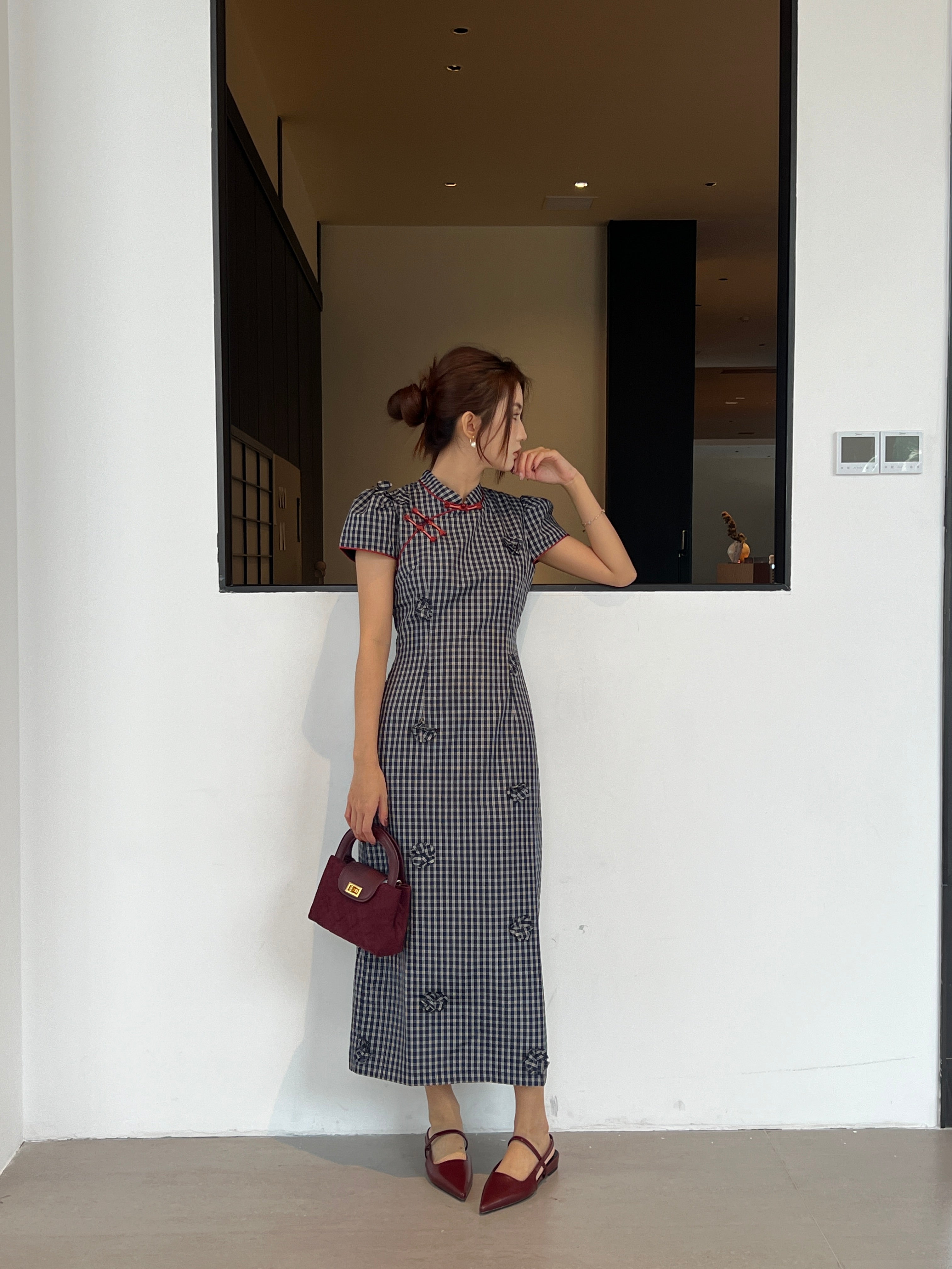 Raspberry cheongsam (ready stock in S)