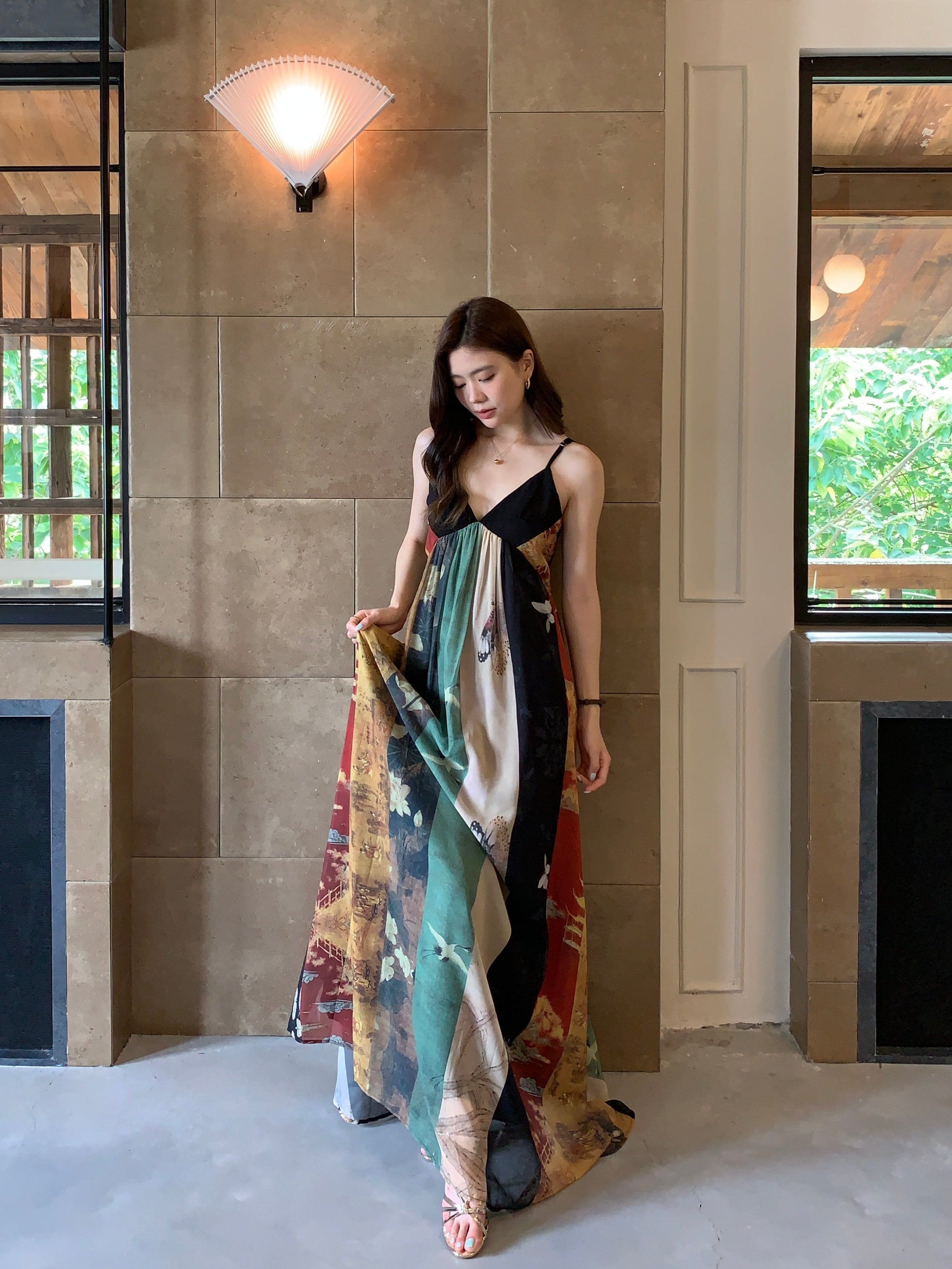 Akari Printed Maxi Dress (preorder)