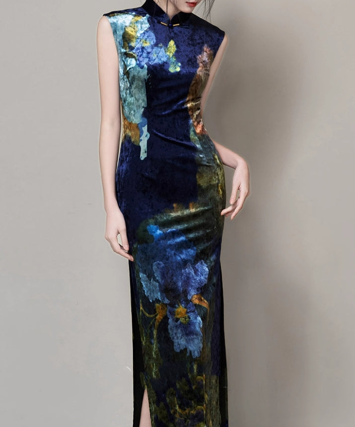 Velour cheongsam (preorder/ 3 colours)