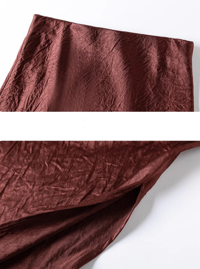 Axe satin skirt (preorder/ 5 colours)