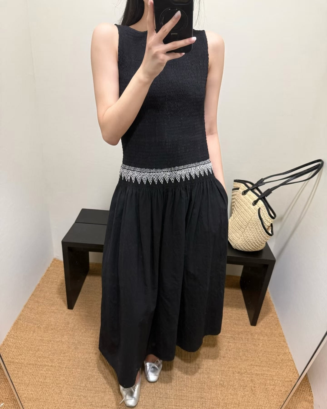 Smocked Geometry Dress (preorder)