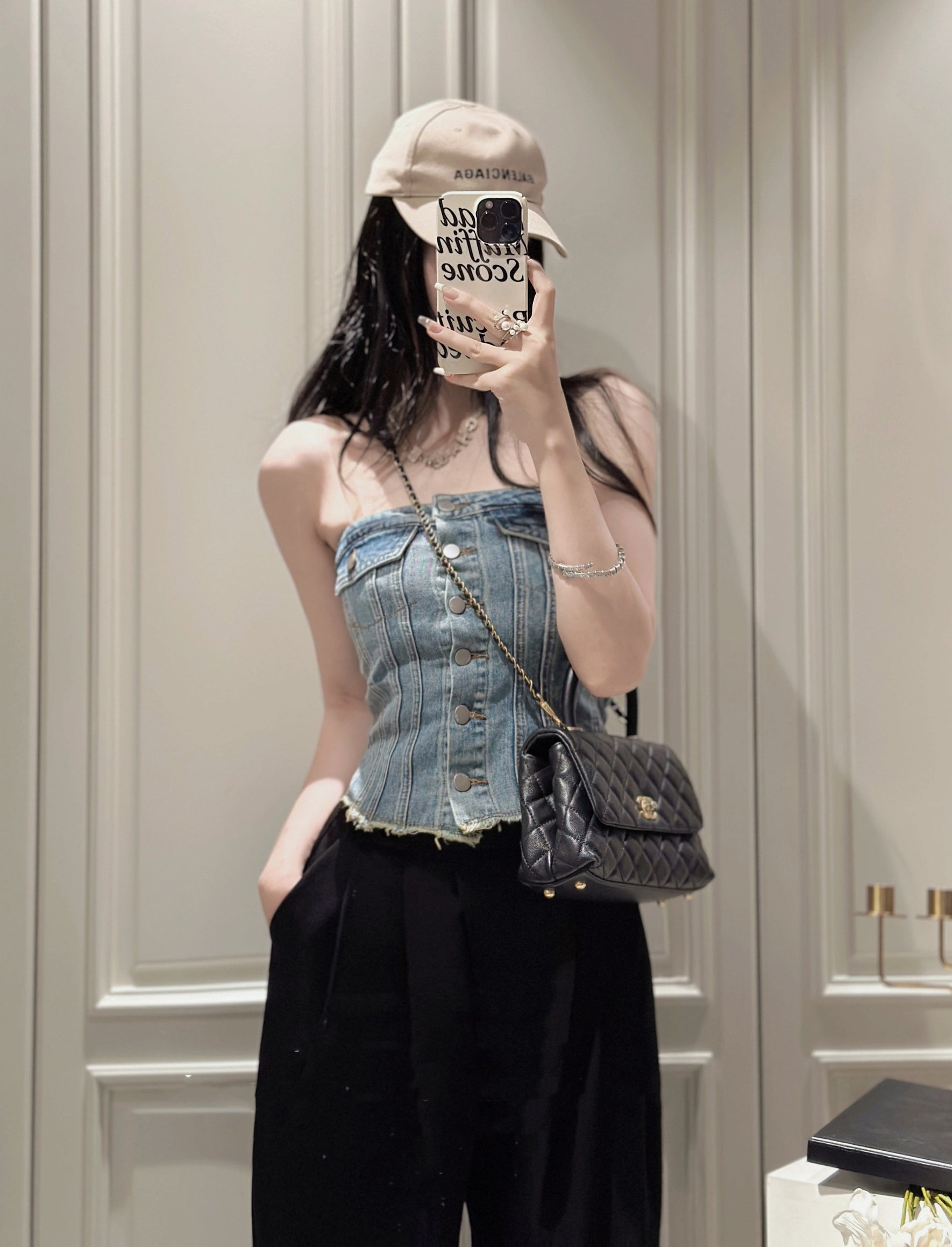 Rugged denim top (preorder)