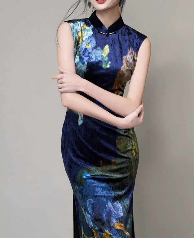 Velour cheongsam (preorder/ 3 colours)