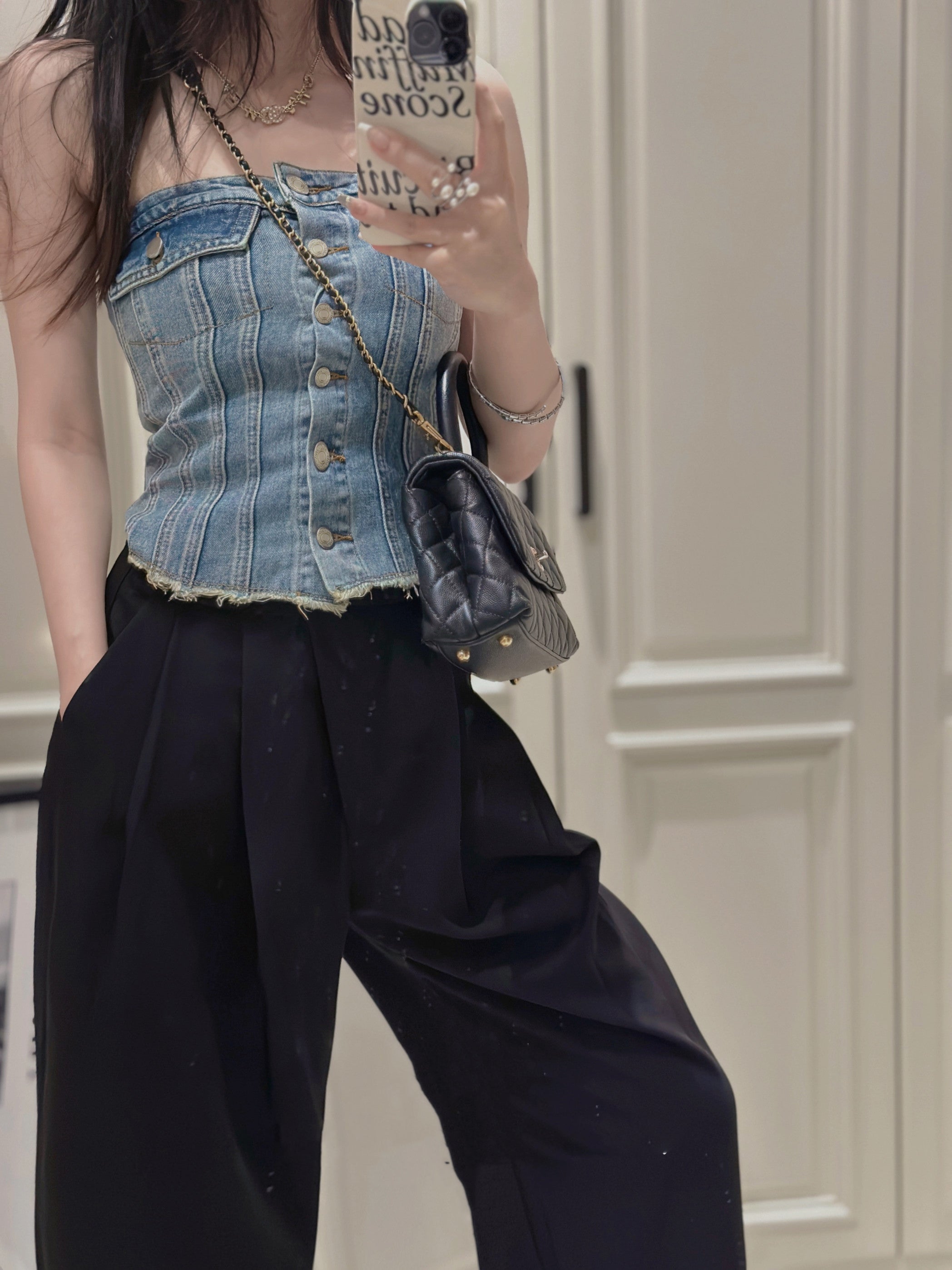 Rugged denim top (preorder)