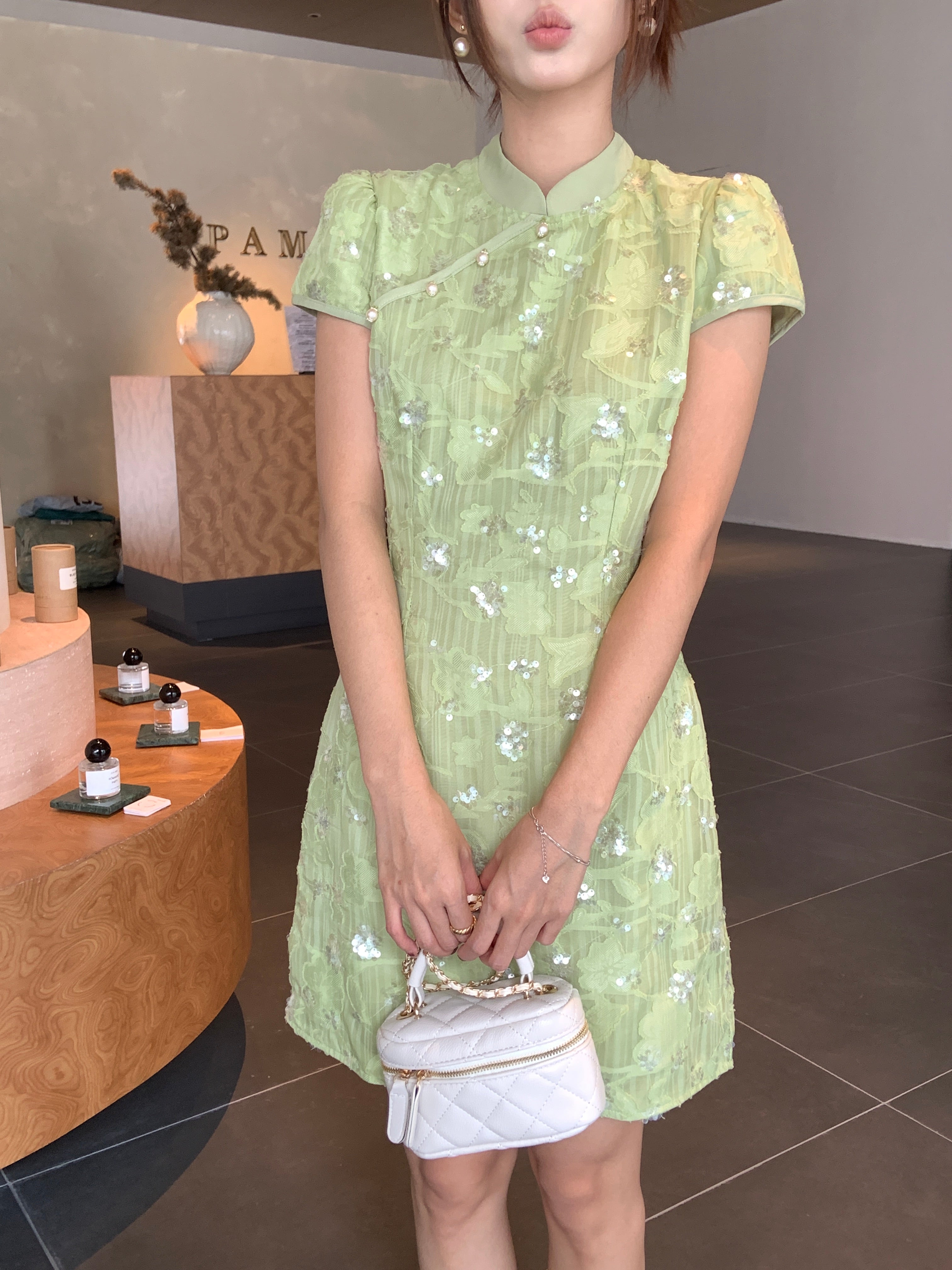 Banano cheongsam (ready stock in S/ 2 colours)