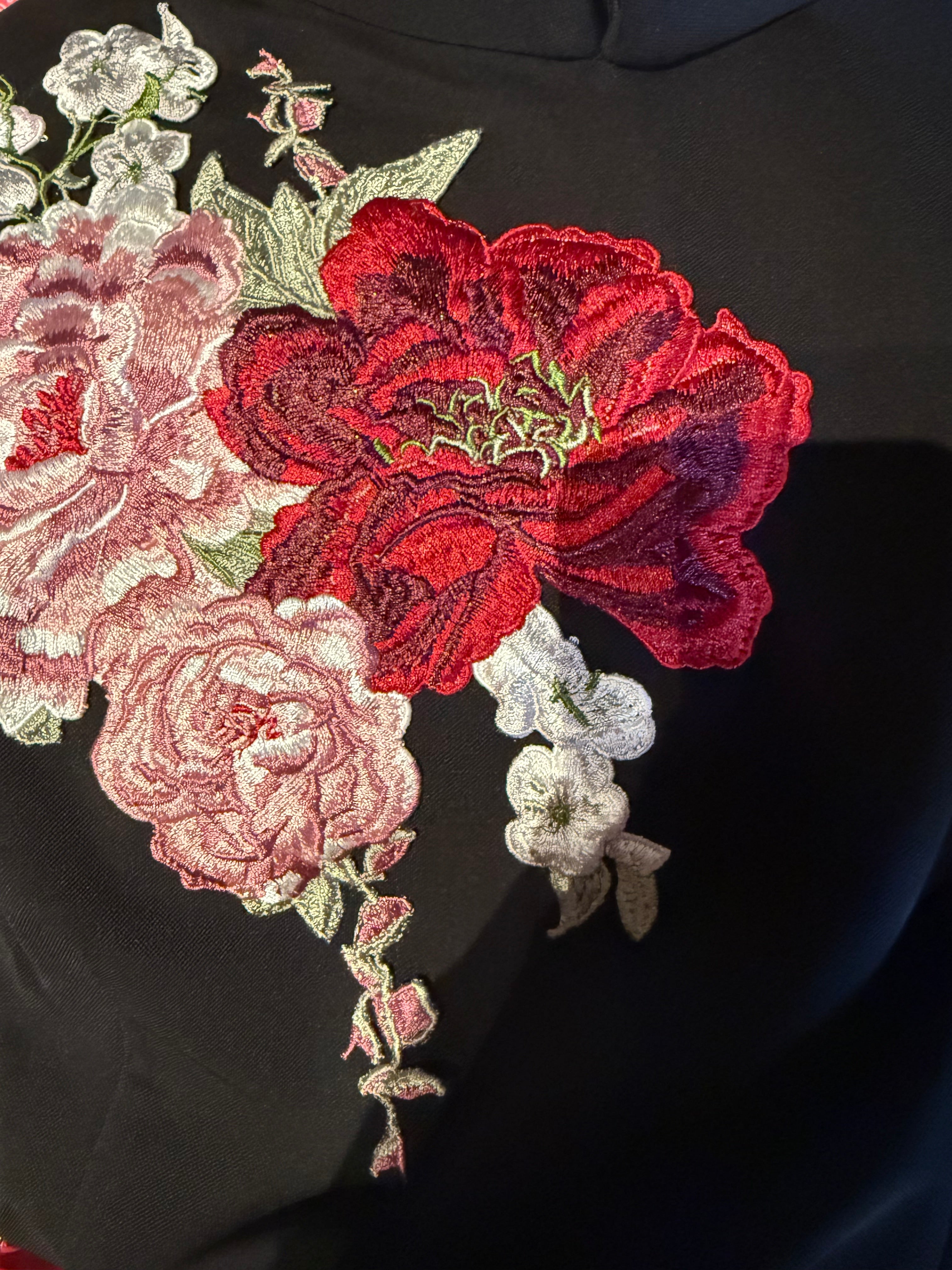 Crimson floral cheongsam (preorder)